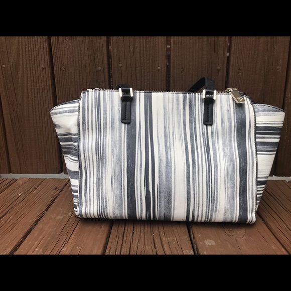 Trina Turk Blue and White Striped Tote - Picture 2 of 6
